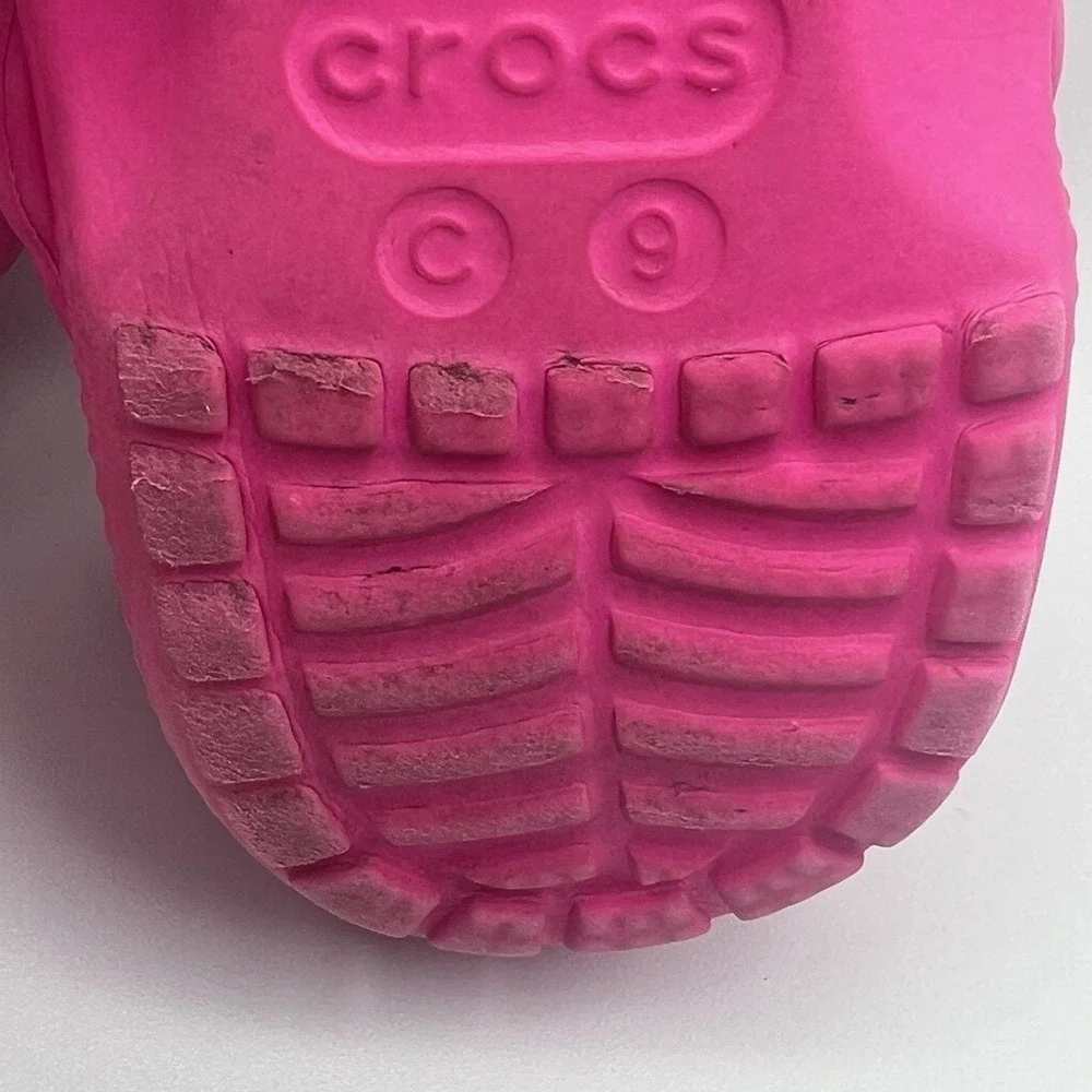 Crocs Classic Clogs Pink Slip On Comfort Slides‎ Sandals - Kids Toddler Size 9